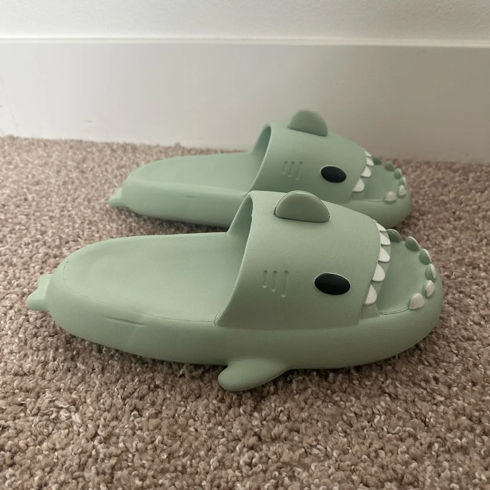Green Shark Slippers